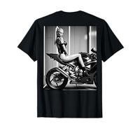 Hot Girl on T-Shirt da Uomo - Modello su Stampa Posteriore Moto Maglietta