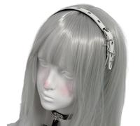 Hot Girl Punk Croses Hair Hoop - Fascia per capelli in pelle per cosplay anni '2000, unisex, da indossare tutti i giorni