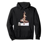 Hot Girl su T-shirt per uomo - "Bad Kitty" Pinup Girl Cutout Felpa con Cappuccio