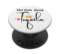 Hot Girls Drink Tequila Mom Margarita Funny Tequila Lover PopSockets PopGrip Adesivo