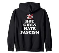 Hot Girls Hate Fascism Resist Fascism Antifascism No Fascism Felpa con Cappuccio