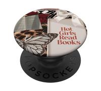 Hot Girls Read Books Leopard Ball 8 Y2K Reader rosa PopSockets PopGrip Adesivo
