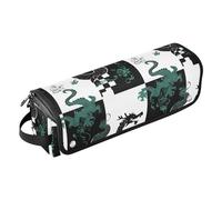Hot Hair Tools Borsa da viaggio con cuscinetto resistente al calore, antipolvere, borsa da viaggio per piastra per capelli arricciacapelli, asciugacapelli piatto, nero, verde, bianco, drago plaid
