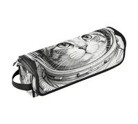 Hot Hair Tools Borsa da viaggio con cuscinetto resistente al calore, custodia da viaggio a doppio strato per Straigheners, ferro arricciacapelli, asciugacapelli, gatto carino, astronauta, nero e