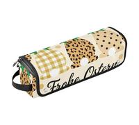 Hot Hair Tools Borsa da viaggio con cuscinetto resistente al calore Happy Easter Bunnies Vintage Leo Custodia da viaggio a doppio strato per strumenti caldi, ferro arricciacapelli, ferri piatti