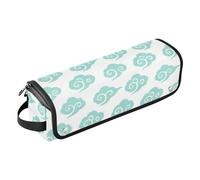 Hot Hair Tools Borsa da viaggio con tappetino in ferro a doppio strato custodia da viaggio per ferro arricciacapelli piastra asciugacapelli piatto, motivo nuvola cinese di buon auspicio verde menta