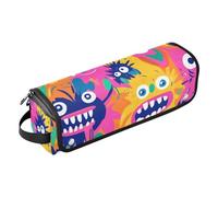 Hot Hair Tools Borsa da viaggio con tappetino in ferro antipolvere, borsa da viaggio per piastre, piastre, ferri arricciacapelli, scarabocchiare divertenti mostri carini colorati per donne