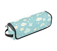 Hot Hair Tools - Borsa da viaggio con tappetino in ferro, grande, per raddrizzatori, arricciacapelli, asciugacapelli, nuvole blu