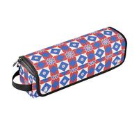 Hot Hair Tools Borsa da viaggio con tappetino in ferro impermeabile strumenti per capelli organizer da viaggio per ferri da stiro piastre arricciacapelli vibrante rosso e blu accessorio floreale