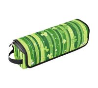 Hot Hair Tools Borsa da viaggio con tappetino resistente al calore impermeabile portatile aperto piatto borsa da viaggio per ferro arricciacapelli piastra asciugacapelli piatto, strisce verde St