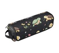 Hot Hair Tools Borsa da viaggio con tappetino resistente al calore, organizer per strumenti per capelli, per ferri da stiro, piastre e arricciacapelli, motivo tartaruga carina, colore nero