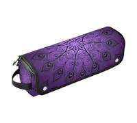 Hot Hair Tools Borsa da viaggio con tappetino resistente al calore Portatile Strumento per lo styling dei capelli Organizzatore per ferro arricciacapelli Piastra Asciugatrice piatta Boho Viola Mandala