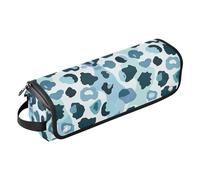 Hot Hair Tools - Borsa da viaggio con tappetino rimovibile resistente al calore, a doppio strato, custodia da viaggio per piastre, piastre e arricciacapelli, stampa leopardata, blu
