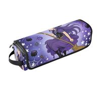 Hot Hair Tools Borsa da viaggio con tappetino rimovibile resistente al calore viola Starry Night Witch Halloween custodia da viaggio a doppio strato per ferro arricciacapelli piastra asciugacapelli