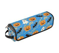 Hot Hair Tools Borsa da viaggio e tappetino resistente al calore, custodia da viaggio portatile per ferri da stiro, piastre e arricciacapelli, i terrificanti fantasmi blu di Halloween pipistrelli