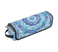 Hot Hair Tools Borsa da viaggio e tappetino resistente al calore, grande custodia da viaggio per ferro arricciacapelli, piastra per capelli piatta, stile bohémien vintage mandala fiore