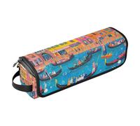 Hot Hair Tools Borsa da viaggio e tappetino resistente al calore impermeabile portatile aperto piatto borsa da viaggio per straigheners, ferro arricciacapelli, asciugacapelli, pittura vivace Venezia