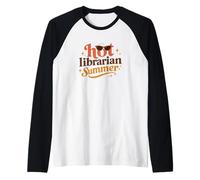 Hot Librarian Summer Funny Reading Aesthetic Book Maglia con Maniche Raglan