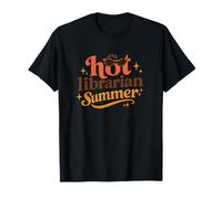 Hot Librarian Summer Funny Reading Aesthetic Book Maglietta