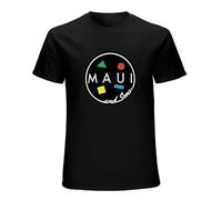 Hot Maui And Sons Mens Black Tshirt Casual Short Sleeve Men T Shirt Men Clothing Ropa Hombre Camisetas Black M