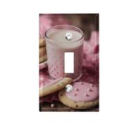 Hot Milk And Biscuits 1-Gang Placche da parete per interruttore a levetta singola piastra decorativa da parete in metallo per cucina fattoria camera da letto bagno decorazione artistica