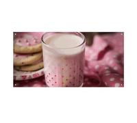 Hot Milk and Biscuits - Grande striscione da appendere alla parete, sfondo per feste di compleanno, Capodanno, laurea, matrimonio, compleanno, decorazione, 120 x 60 cm