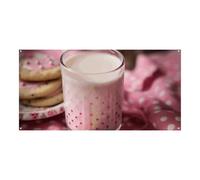 Hot Milk and Biscuits - Grande striscione da appendere alla parete, sfondo per feste di compleanno, Capodanno, laurea, matrimonio, festa di compleanno, decorazione, 180 x 90 cm