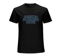 Hot Movie Ready Player One Casual Apparel Fashion Short Sleeve T-Shirts Gaming Video Cosplay T-Shirt Black S