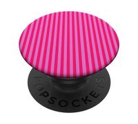 Hot Pink and Pink Stripes Geometric Vertical Lines Pattern PopSockets PopGrip Adesivo