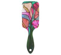 Hot Pink Calla Lilies Stained Glass Style antistatico capelli spessi spazzola di massaggio spazzolato per capelli sottili con manico ergonomico cepillo para cabello de mujer