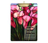 Hot Pink Calla Lilies Stained Glass Style Personalizza Appunti Fisioterapia Impermeabile per Compiti a Casa Pediatrica Dimensioni 9 x 12