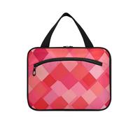 Hot Pink Red Hanging Travel Size articoli da toeletta per gli uomini con gancio, Designer Chic Borse per articoli da toeletta per mamma Travel organizador de maquillaje para L
