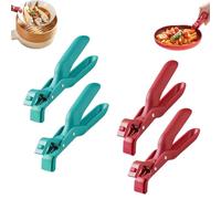 Hot Plate Gripper Tongs, Multi-Function Anti-Scald Bowl Clip, Silicone Non-Slip Hot Dish Plate Holder, Multi-Angle Clamping and Easy to Clean, Kitchen Utensils for Bowls, Pots, and Plates (4Pcs)