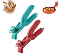 Hot Plate Gripper Tongs, Multi-Function Anti-Scald Bowl Clip, Silicone Non-Slip Hot Dish Plate Holder, Multi-Angle Clamping and Easy to Clean, Kitchen Utensils for Bowls, Pots, and Plates (2Pcs-C)