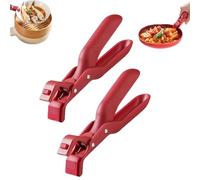 Hot Plate Gripper Tongs, Multi-Function Anti-Scald Bowl Clip, Silicone Non-Slip Hot Dish Plate Holder, Multi-Angle Clamping and Easy to Clean, Kitchen Utensils for Bowls, Pots, and Plates (2Pcs-B)