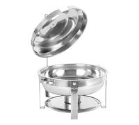 Hot Pot - Riscaldatore in acciaio inox, 7,5 l, rotondo Chafing Dish, in acciaio inox, scalda cibo