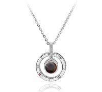 Hot Projection 100 Lingue Ti Amo Collana per Le Donne Love Memory Collana con Ciondolo da Sposa Girocollo Regalo per l'amante Beautiful Design