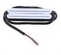 Hot Rails Humbucker Stratocaster Pickup Single Coil Size per chitarra elettrica Fender ST Stratocaster Squier, corpo bianco con guide cromate
