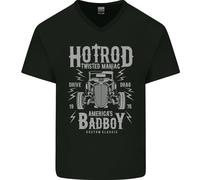 Hot Rod Americano Bad Boy Dragster Hotrod Maglietta In Cotone A V Per Uomo