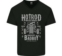 Hot Rod Americano Bad Boy Dragster Hotrod Maglietta In Cotone A V Per Uomo