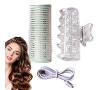Hot Rollers Hair Curlers, USB Hair Roller, Elettrico Hair Curlers, Self-Adhesive Hair Rollers, Efficient Hair Curling Solution, Portable Heat Hair Rollers, Hair Curling Tools for All Types