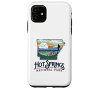 Hot Springs National Park Arkansas Nature Illustration Custodia per iPhone 11