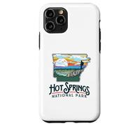 Hot Springs National Park Arkansas Nature Illustration Custodia per iPhone 11 Pro