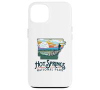 Hot Springs National Park Arkansas Nature Illustration Custodia per iPhone 13