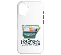 Hot Springs National Park Arkansas Nature Illustration Custodia per iPhone 16