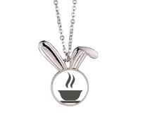 Hot Tea China Pattern Art Deco Fashion Coniglio Collana Ciondolo Bunny Animal Jewelry Gift
