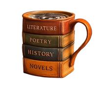 Hot Tea Tazza, Book Design, Resin Wine Cups, Creative Coffee Tazze, Comfortable Grip for Readers, Librarians, Writers, Books Lovers, Home, Library, Study Room, Reading Nook, 4.72x4.72x3.94 Inches