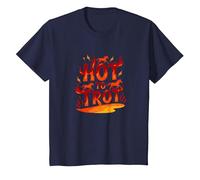 Hot to Go: Arte Grafica del trotto del Cavallo infuocato Maglietta, Bambini, Navy, 10 Anni