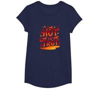 Hot to Go: Arte Grafica del trotto del Cavallo infuocato Maglietta, Ragazze, Navy, L