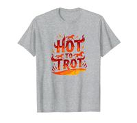 Hot to Go: Arte Grafica del trotto del Cavallo infuocato Maglietta, Uomo, Grigio Melange, M